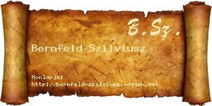 Bernfeld Szilviusz névjegykártya